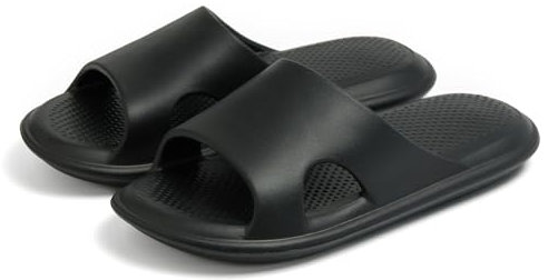 Donpapa Ciabatte Donna Uomo Pantofole da Casa Estive Nuvola Piscina Slides Spiaggia Antisudore Gomma Cuscino Doccia Sandali Interni Esterni Nero W7 EU37-38