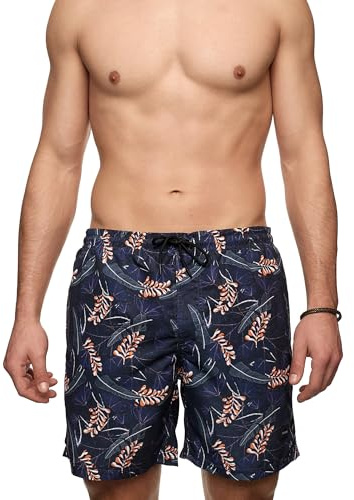 Indicode Herren INTonios Badehose Badeshorts mit superweicher Innenhose | Komfortable Beachshorts mit weichem Innenfutter für Strand und Schwimmen, Boardshorts, Schwimmhose, Bademode für Männer