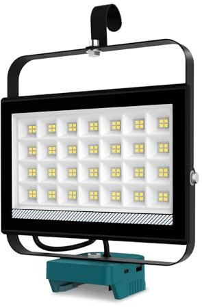 ILIKEPOW Cordless LED Work Light for Makita 18V Battery, 6500LM Portable Rotatable Floodlight with USB-C Charging, Job Site Lighting for Outdoor Workshop Camping Fishing Emergency (No Battery)