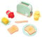 Phefop Toaster Toy Set Safe Wooden Bread Maker Creative Children's Play Kitchen Toy for Boys Girls Material: Solidly Wood