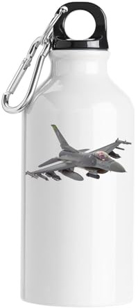 Fighter Jet F16 Tourist Water Bottle White