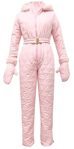 Générique Combinaison Ski Femme Fermeture Éclair Avec Capuche - Une Pièce Costumes Neige Pour Sports De Plein Air Taille Élastique Unique, Combinaisons Camping Sport