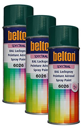 3x KWASNY 324 120 BELTON SPECTRAL Lackspray RAL 6026 opalgrün hochglanz 400ml