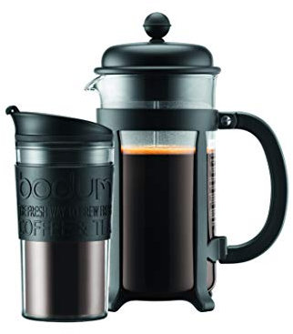 BODUM K1908-01 JAVA SET Cafetière à piston 8 tasses et mug isotherme 0.35 l