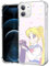 Anime Manga Character Clear Case Kompatibel mit iPhone 12 / iPhone 12 Pro 6.1 Zoll Stoßfest Anti AL Hard PC + TPU Bumper Schutzhülle (Sailor-Moon-and-Cat-Luna)