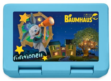 Spreadshirt KiKA-Baumhaus Mit Fidi Teleskop Brotdose Lunchbox, One size, Saphirblau