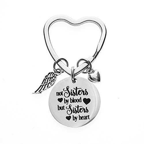 Best Friend Schlüsselanhänger BFF Schlüsselanhänger Not Sisters by Blood But Sisters by Heart Schlüsselanhänger für Schwestern, beste Freundin, Geschenk für Geburtstag, Abschluss, Weihnachten