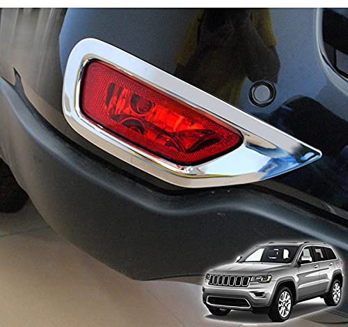 JIERS Für Jeep Grand Cherokee WK2 2011-2019, Nebelschlussleuchte Lampe Stoßstange Nebelscheinwerfer Chrom Zierblende Blende Zubehör Formteile
