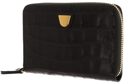 Coccinelle Lucilla Croco Shiny Soft Zip Around Wallet Bark