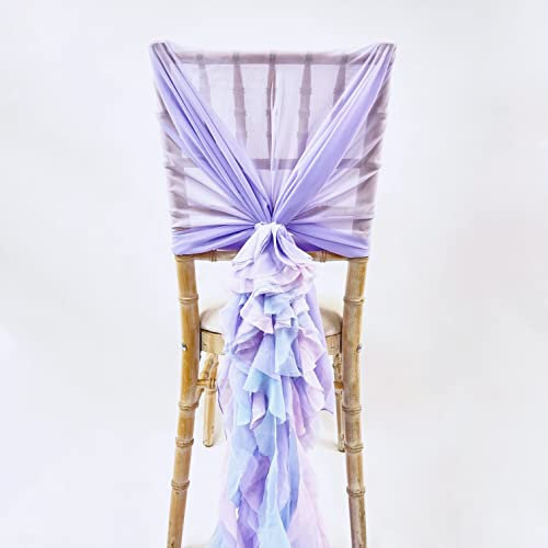 Stuhlhusse mit Rüschen, 23 Farben, Chiffon-Kapuze für Hochzeiten, besondere Anlässe (Einhorn)