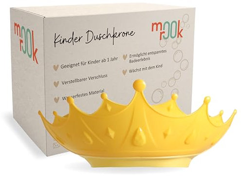 mookrook Duschhaube Kinder - Badehaube Kinder, Haarwaschhilfe Kinder, Haare waschen Kinderschutz, Augenschutz Haare waschen, Duschkappe Kinder, Duschkrone Kinder, Baby Duschhaube, ab einem Jahr