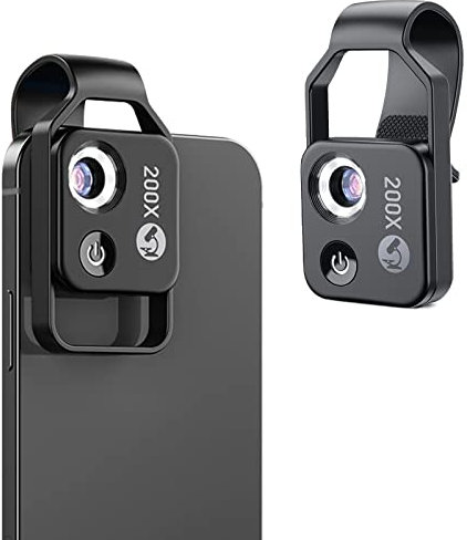 Koolertron Mini Microscope Smartphone avec Lumière LED CPL et Clip Microscope de Poche Portable pour Téléphone