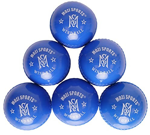 Mozi Sports Windball, weiche Cricketbälle, langlebig, realistische Sprungkraft und Schwung, Cricket-Windbälle für Innen- und Außenbereich, Trainieren, Garten und Strand, Blau