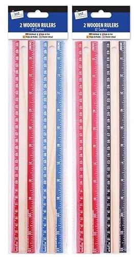 Celino® 2 Stück 30,5 cm Holzlineale für Kinder, Schule, Büro, Schreibtisch – zufällig