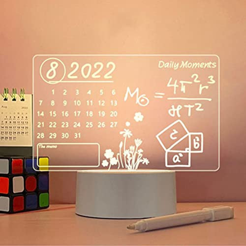 Message Board Lampe mit Stiften, Kreatives LED Nachtlicht Notizbrett, LED Atmosphäre Nachtlicht USB Acryl DIY Nachricht Board Licht Wiederbeschreibbar Leicht mit Stift for Wohnaccessoires