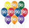 10 bunte Luftballons 90. Geburtstag Made in EU Metallic 30cm Ballons 90 Geburtstag 90 Jahre Party Ballon 90 Dekoration Luftballons Zahl 90