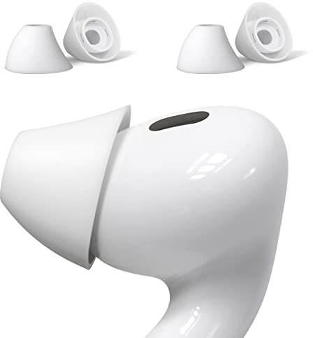 Ersatz-Ohrstöpsel für Airpods Pro 2 und AirPods Pro mit Loch zur Geräuschreduzierung, 2 Paar Silikon Aufsätze für Airpods Pro mit tragbarer Aufbewahrungsbox und passend für die Ladehülle (M)