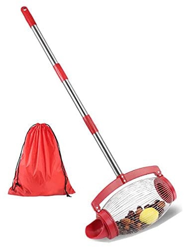 Yangers 57 Pouces Réglable Collecteur d'écrous Sélecteur de Noix avec Sortie à basculement Direct, Récolteuse de Fruits Ramasser de Noix Outils de Jardinage pour Crabe Châtaigne Balle Le Gland Golf