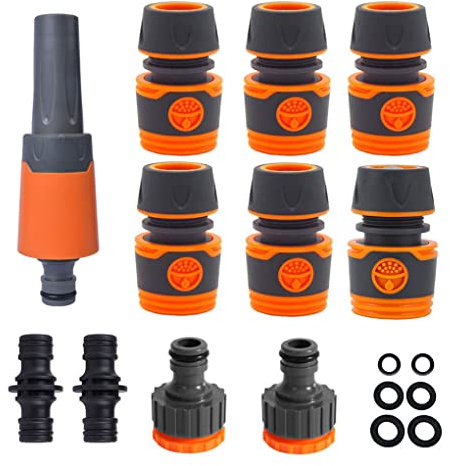 AstarFavor 11 Piezas Conectores rápidos para Manguera de 1/2 Pulgadas,Kit de Conector de Manguera de Jardín,Conectores de Manguera Rapido,Adaptador de Manguera para Grifo,para Mangueras de jardín