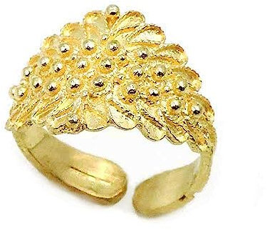 Sardischer Glaubensring aus vergoldetem 925er Sterlingsilber, größenverstellbar Oro