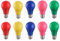 HUAMu 10er Set A60 farbige LED Leuchtmittel Birnenform 3W 25Watt Leuchtmittel Birnenform,für Außen & Innen, Rot, gelb, blau, grün, rosa