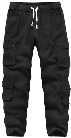 APTRO Herren Cargo Hose Camouflage Freizeithose Elastische Taille Arbeitshose Lange Baumwolle Jogginghose mit 8 Tachen LT23