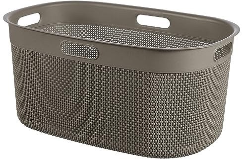 Keter Curver Filo - Cesta para la colada de baño, capuchino, capacidad de 45 litros, 100% reciclado, 45 x 35 x 61 cm