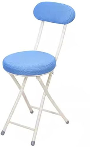 Besucherstuhl Klappbar Zuhause Einfaches Atmungsaktives Mesh Klappstuhl, Schlafzimmer Kleines Schmiedeeisen Studienstuhl, Empfangsstuhl, Tragfähigkeit 120 Kg (Color : Blau, S : 74 * 36 * 30.5cm)