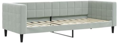 vidaXL Tagesbett, Gästebett 2-in-1, Sofabett Schlafsofa für Schlafzimmer Wohnzimmer, Bettsofa Sofa, Modernes Design, Hellgrau 80x200cm Samt