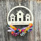 Willkommensschild - Trockenblumenkranz - Türkranz Trockenblumen - Herzlich Willkommen bei - Türkranz personalisierbar - Türhänger Familie (30cm, Bunt)