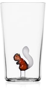 Ichendorf Milano Long Drink Écureuil, Collection Animal Farm, 45 cl, verre borosilicate, fait à la main