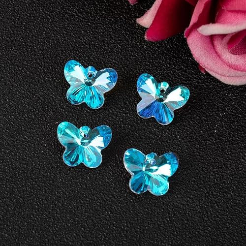 50pcs Colorful Crystal Butterfly Shape Spacer Beads for Chandelier, Curtain Suncatchers, Key Chains, Jewelry DIY Craft Making