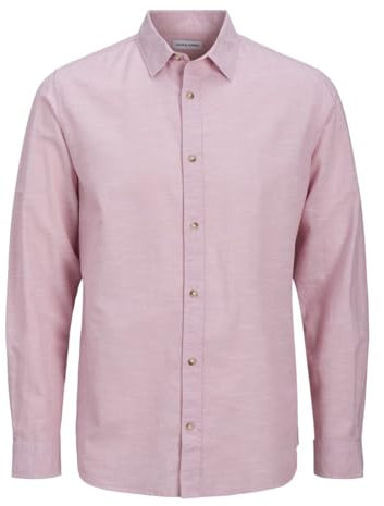 JACK & JONES Jjesummer Ls Sn T-Shirt Chemise à Manches Longues, Rose Tendre, M Hommes