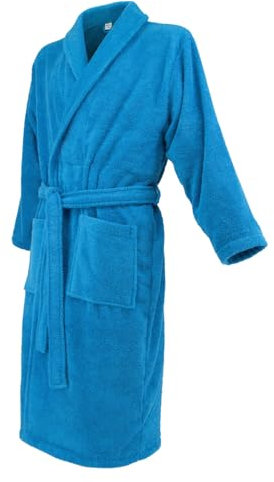 Celodoro Bademantel für Damen und Herren - Blau L