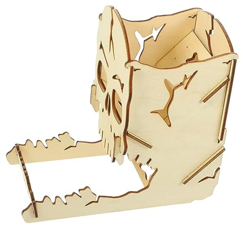 KOMBIUDA Torre Di Dadi Legno Forma Di Teschio Accessorio Compatto Per Giochi Di Ruolo Tavolo Materiale Sicuro e Leggero Facil Trasportare e Riporre Atmosfera Di Gioco Divertente