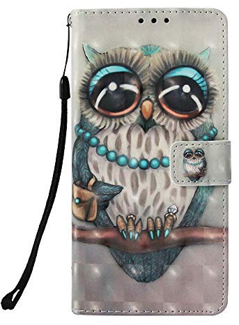 KRjcsfhy Handyhülle für Samsung Galaxy A16 5G Hülle Case mit Kartenfach Geld Slot Ständer Magnet PU Ledertasche TPU Bumper Wallet Flip Tasche Schutzhülle Handytasche für Samsung Galaxy A16 5G Eule