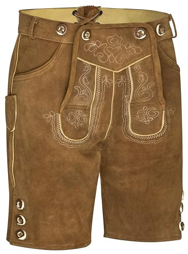 TR Martha Premium Lederhose für Herren (54, Hellbraun)