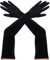 Schwarz Handschuhe Lang Damen Elegant 1920s Style Samthandschuhe Halloween Party Kostüm Damen Länger für Brauthandschuhe Maskerade Opernhandschuhe Hochzeit