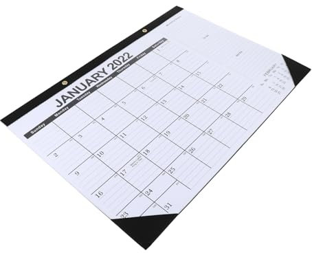 Lurrose 1 Pc 2022 Wandkalender Praktischer Hängender Englischer Kalender Für Notizen Und Planung Klassisches Schwarzes Design Ideal Für Zuhause Oder Büro