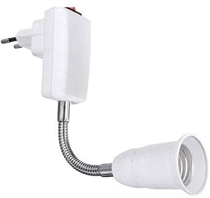 Akynite Portalampada Parete E27 con Interruttore senza Fili, AC 220-240V, Lampade da Muro Attacco E27, Lampada da Lettura Camera, 1PC (senza lampadina)
