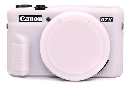 G7X Mark II Case,Soft Silicone Protective Case Ultra-Thin Lightweight for Canon PowerShot G7X Mark II Camera with Removable Lens Cover (Jelly Pink)