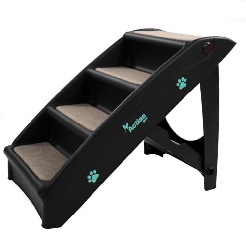 Actiaspet Dog Pet Access Stairs - Indoor/Outdoor Steps suitable for Cars, Sofas, Bedrooms - Lightweight & Portable with Non Slip Grips