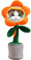 Personalisierte Sonnenblume, imitierende Plüschpuppe mit singender und Tanzender Cartoon-Sonnenblume, geeignet für Erwachsene, Geburtstags- und Partygeschenke (Safran)