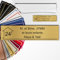 Plaque Boîte aux Lettres Personnalisée 10x2,5 cm adhésive en PVC – Gravure Laser – 22 Couleurs – Avec ou Sans Motif (Or brossé texte noir)
