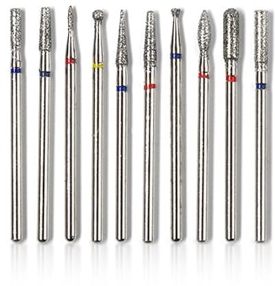 OUDQFCJ 10 Pièces Embouts Diamant, Kit de Ponçage Manucure et Soins des Ongles, Cuticule Dépose, Compatible avec Ponceuse Professionnelle
