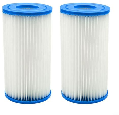 Violiica Lot de 2 cartouches filtrantes de rechange pour piscine Intex Type A/C pour Easy Set Pools Dacron Papier Compatible avec Krystal Clear Pump modèles 02 12R