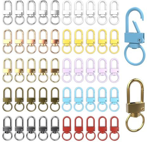 SHRJ 100Pcs Macaron Lobster Claw Clasps Swivel Keychain Hooks 33mm