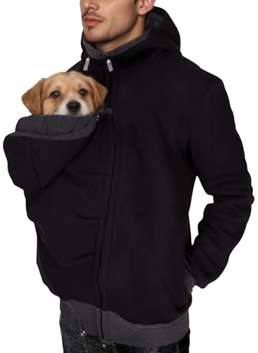 Vhersily 2025 Kangaroo Kapuzenjacke Herren Vater und Kind Mehrzweckjacke 2 in 1 Babytrage Känguru Hooded Hooded Mantel Baby Carrier Jacke Bequeme Herbst Winter Winddicht, Schwarz , XXL