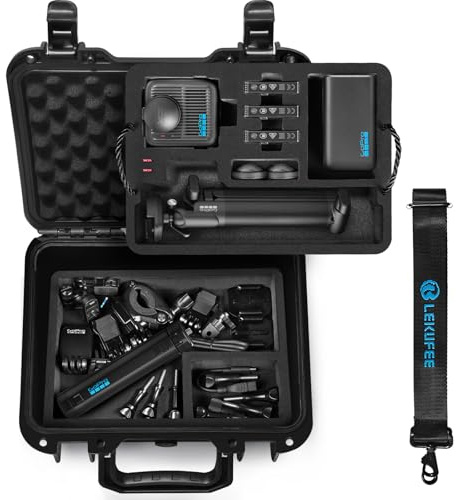 LEKUFEE Wasserdichter Hartschalenkoffer für GoPro MAX 2, GoPro MAX, Action-Kamera, Akku, GoPro Dual-Ladegerät und weiteres Zubehör (Nur Koffer)