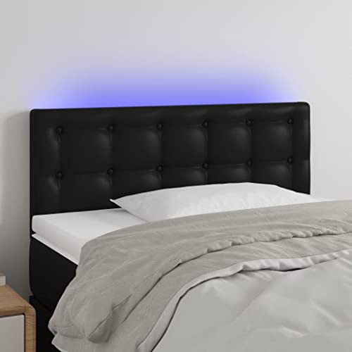 Mimdixy Bettpolster Rückenlehne Wand, LED Kopfteil Schwarz 80x5x78/88 cm Kunstleder Rückenkissen für Schlafzimmer, Kinderzimmer, Büro